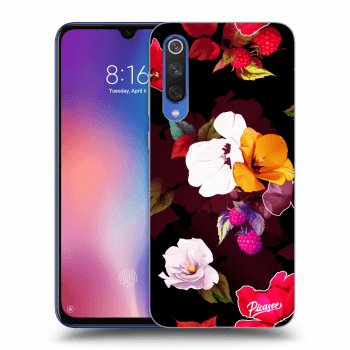 Picasee fekete szilikon tok az alábbi mobiltelefonokra Xiaomi Mi 9 SE - Flowers and Berries
