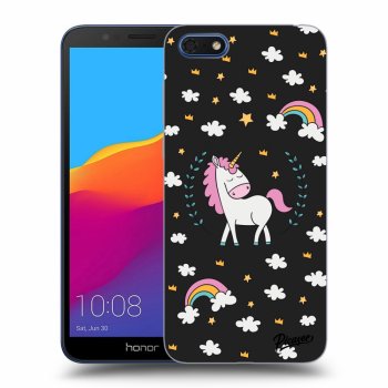 Picasee fekete szilikon tok az alábbi mobiltelefonokra Honor 7S - Unicorn star heaven