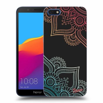 Picasee fekete szilikon tok az alábbi mobiltelefonokra Honor 7S - Flowers pattern