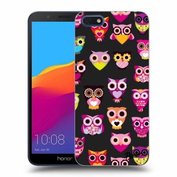 Picasee fekete szilikon tok az alábbi mobiltelefonokra Honor 7S - Owls