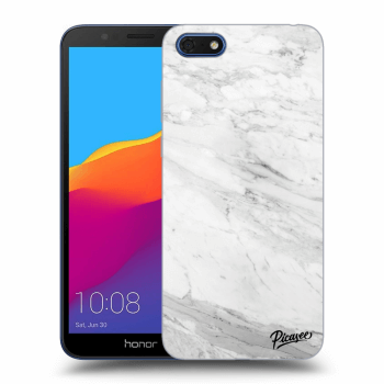 Picasee fekete szilikon tok az alábbi mobiltelefonokra Honor 7S - White marble