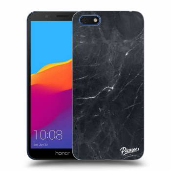 Picasee fekete szilikon tok az alábbi mobiltelefonokra Honor 7S - Black marble