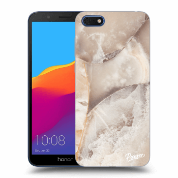 Picasee fekete szilikon tok az alábbi mobiltelefonokra Honor 7S - Cream marble