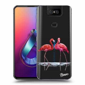 Picasee átlátszó szilikon tok az alábbi mobiltelefonokra Asus Zenfone 6 ZS630KL - Flamingos couple