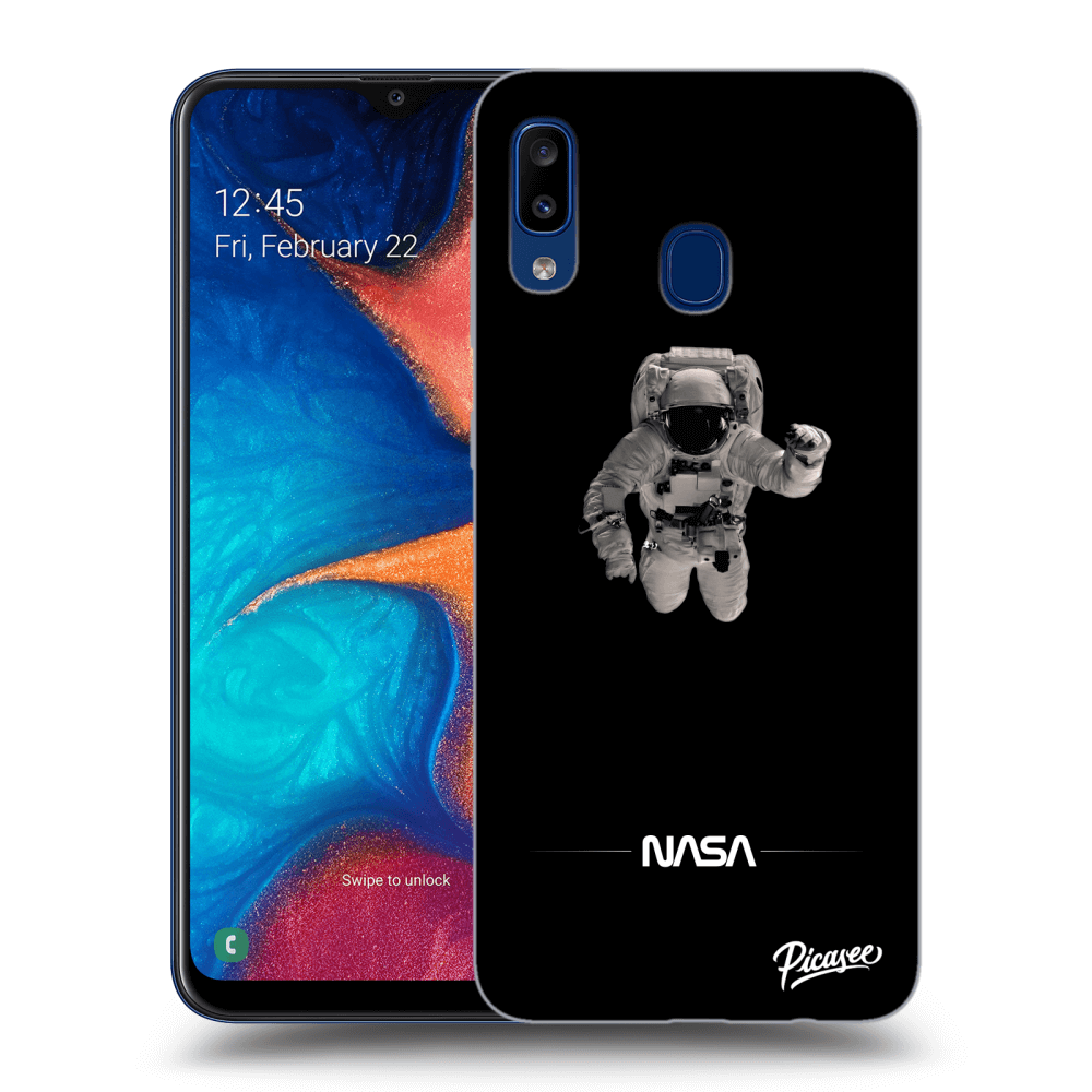 Picasee fekete szilikon tok az alábbi mobiltelefonokra Samsung Galaxy A20e A202F - Astronaut Minimal