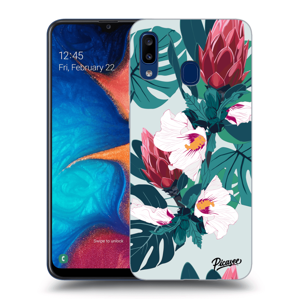Picasee fekete szilikon tok az alábbi mobiltelefonokra Samsung Galaxy A20e A202F - Rhododendron