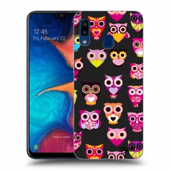 Picasee fekete szilikon tok az alábbi mobiltelefonokra Samsung Galaxy A20e A202F - Owls