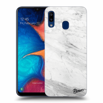 Picasee átlátszó szilikon tok az alábbi mobiltelefonokra Samsung Galaxy A20e A202F - White marble