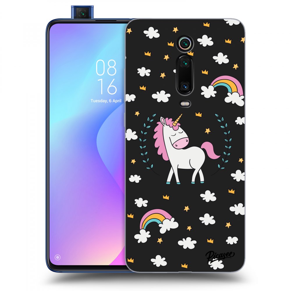 Picasee fekete szilikon tok az alábbi mobiltelefonokra Xiaomi Mi 9T (Pro) - Unicorn star heaven