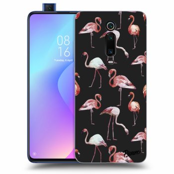 Picasee fekete szilikon tok az alábbi mobiltelefonokra Xiaomi Mi 9T (Pro) - Flamingos
