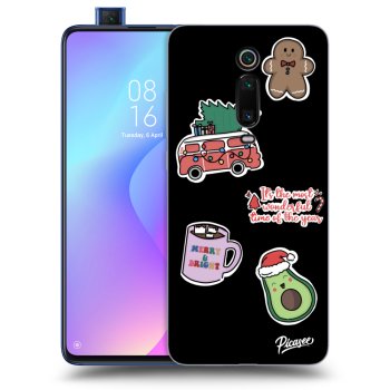 Picasee fekete szilikon tok az alábbi mobiltelefonokra Xiaomi Mi 9T (Pro) - Christmas Stickers