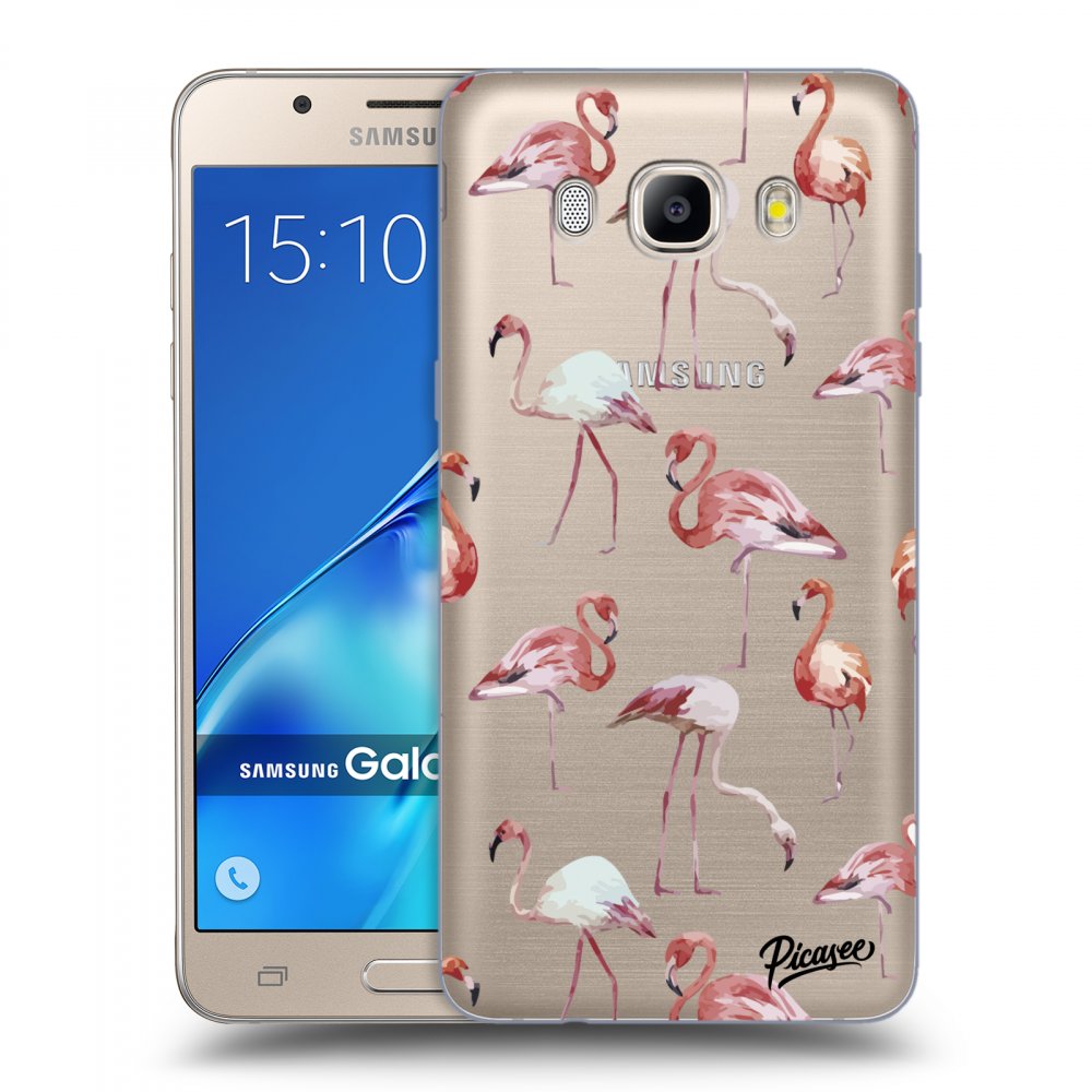 Picasee átlátszó szilikon tok az alábbi mobiltelefonokra Samsung Galaxy J5 2016 J510F - Flamingos