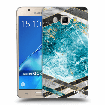 Picasee átlátszó szilikon tok az alábbi mobiltelefonokra Samsung Galaxy J5 2016 J510F - Blue geometry
