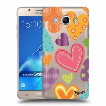 Picasee átlátszó szilikon tok az alábbi mobiltelefonokra Samsung Galaxy J5 2016 J510F - Colored heart