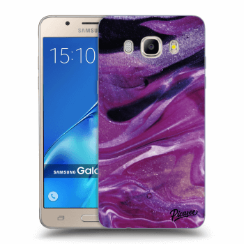 Picasee átlátszó szilikon tok az alábbi mobiltelefonokra Samsung Galaxy J5 2016 J510F - Purple glitter