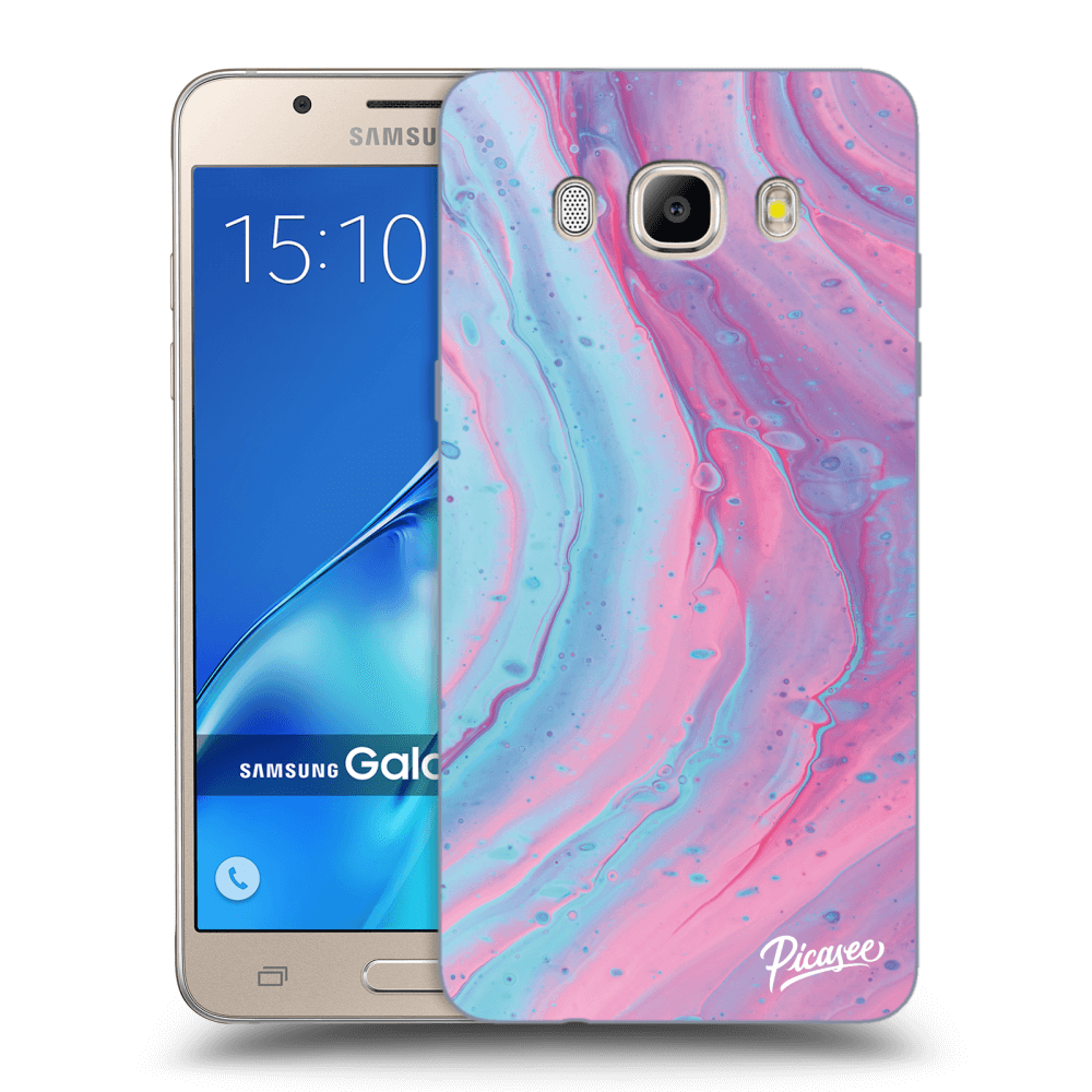 Picasee átlátszó szilikon tok az alábbi mobiltelefonokra Samsung Galaxy J5 2016 J510F - Pink liquid