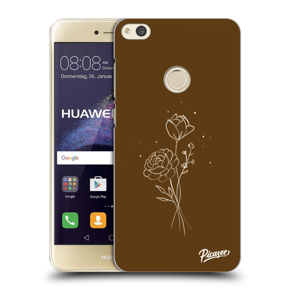 Picasee átlátszó szilikon tok az alábbi mobiltelefonokra Huawei P9 Lite 2017 - Brown flowers