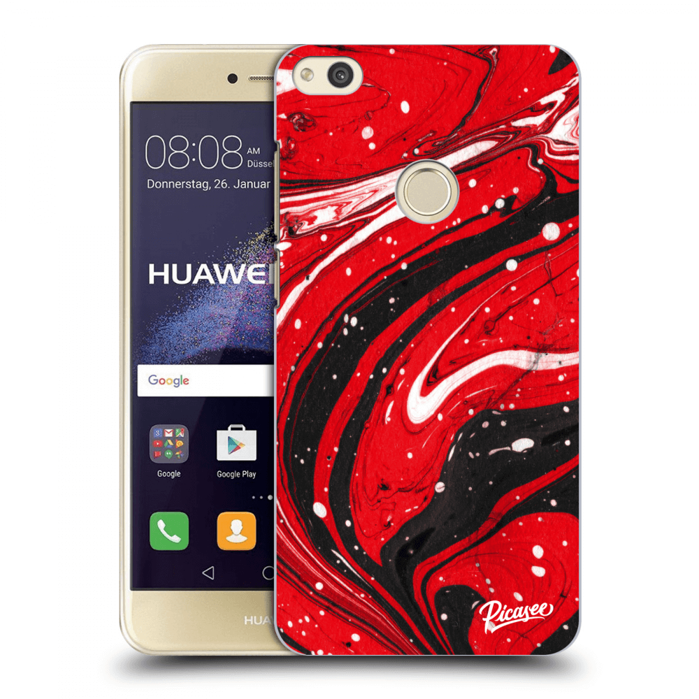 Picasee átlátszó szilikon tok az alábbi mobiltelefonokra Huawei P9 Lite 2017 - Red black