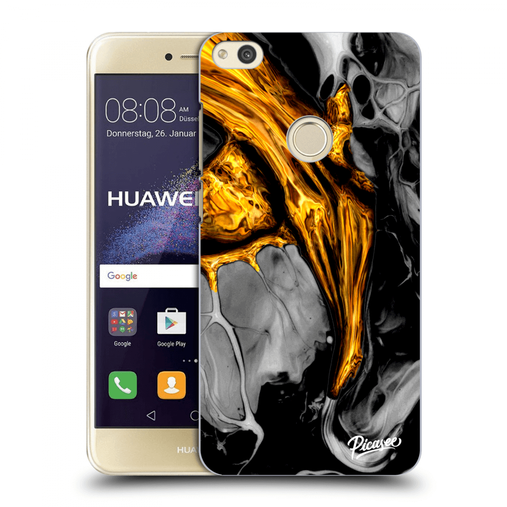 Picasee átlátszó szilikon tok az alábbi mobiltelefonokra Huawei P9 Lite 2017 - Black Gold