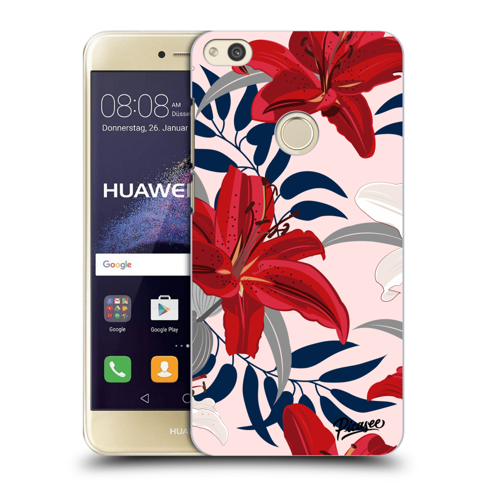 Picasee átlátszó szilikon tok az alábbi mobiltelefonokra Huawei P9 Lite 2017 - Red Lily