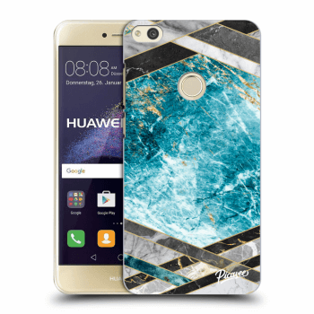 Picasee átlátszó szilikon tok az alábbi mobiltelefonokra Huawei P9 Lite 2017 - Blue geometry