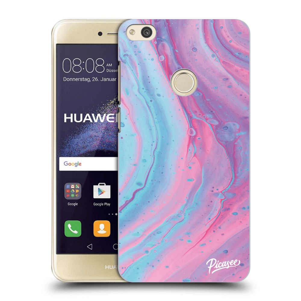 Picasee átlátszó szilikon tok az alábbi mobiltelefonokra Huawei P9 Lite 2017 - Pink liquid