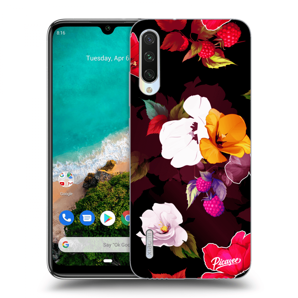 Picasee átlátszó szilikon tok az alábbi mobiltelefonokra Xiaomi Mi A3 - Flowers and Berries