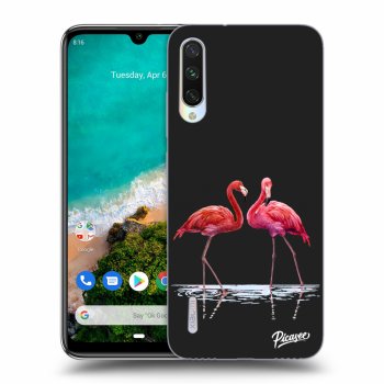 Picasee fekete szilikon tok az alábbi mobiltelefonokra Xiaomi Mi A3 - Flamingos couple