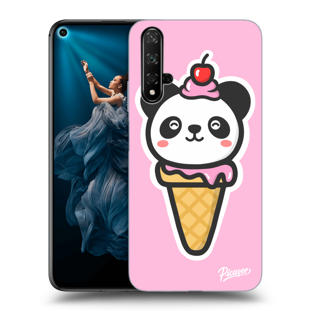 Picasee tejszínű szilikon tok az alábbi mobiltelefonokra Honor 20 - Ice Cream Panda
