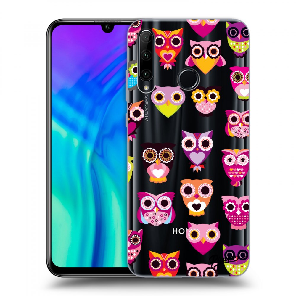 Picasee átlátszó szilikon tok az alábbi mobiltelefonokra Honor 20 Lite - Owls