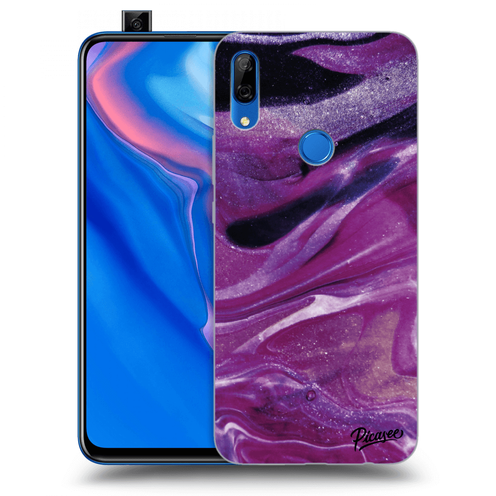 Picasee átlátszó szilikon tok az alábbi mobiltelefonokra Huawei P Smart Z - Purple glitter