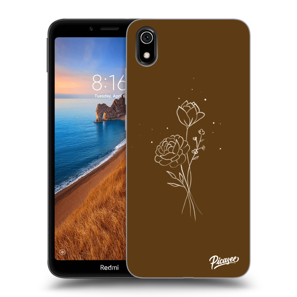 Picasee ULTIMATE CASE Xiaomi Redmi 7A - készülékre - Brown flowers