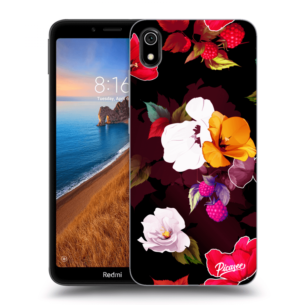 Picasee átlátszó szilikon tok az alábbi mobiltelefonokra Xiaomi Redmi 7A - Flowers and Berries