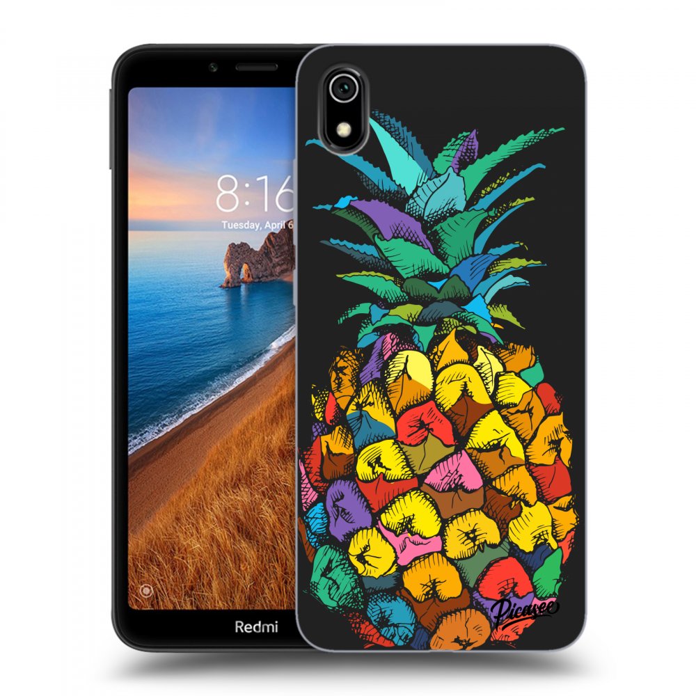 Picasee fekete szilikon tok az alábbi mobiltelefonokra Xiaomi Redmi 7A - Pineapple