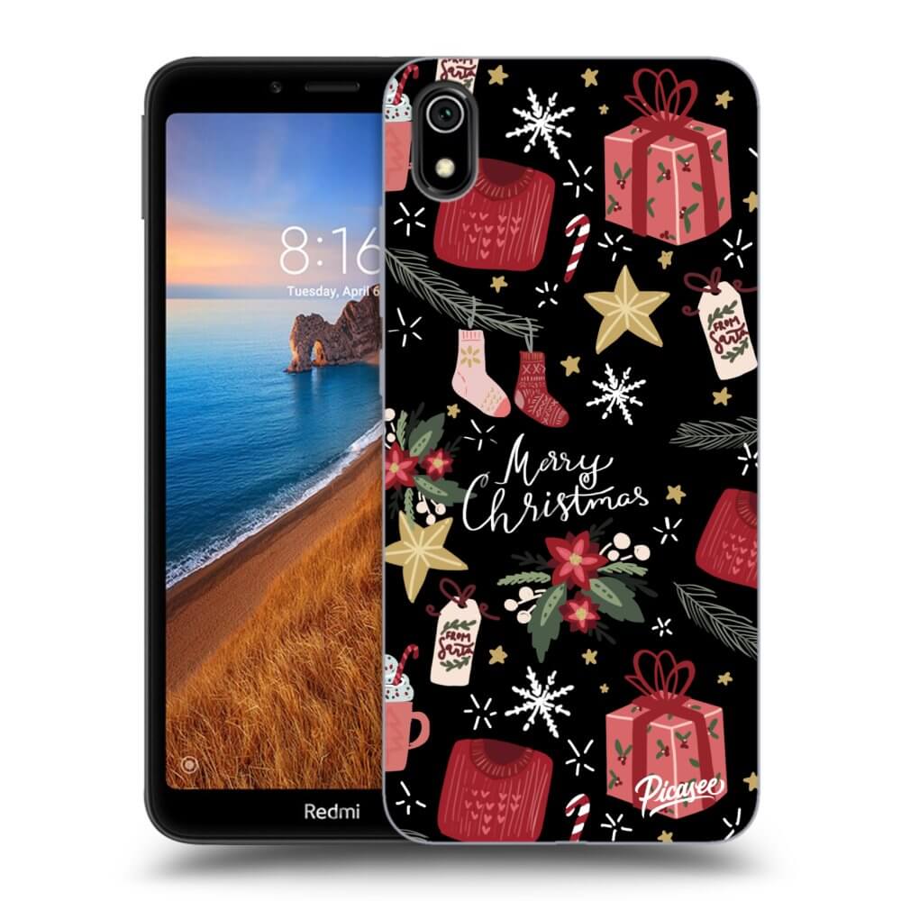 Picasee fekete szilikon tok az alábbi mobiltelefonokra Xiaomi Redmi 7A - Christmas