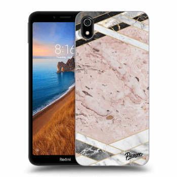 Picasee átlátszó szilikon tok az alábbi mobiltelefonokra Xiaomi Redmi 7A - Pink geometry