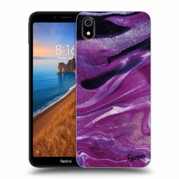 Picasee fekete szilikon tok az alábbi mobiltelefonokra Xiaomi Redmi 7A - Purple glitter
