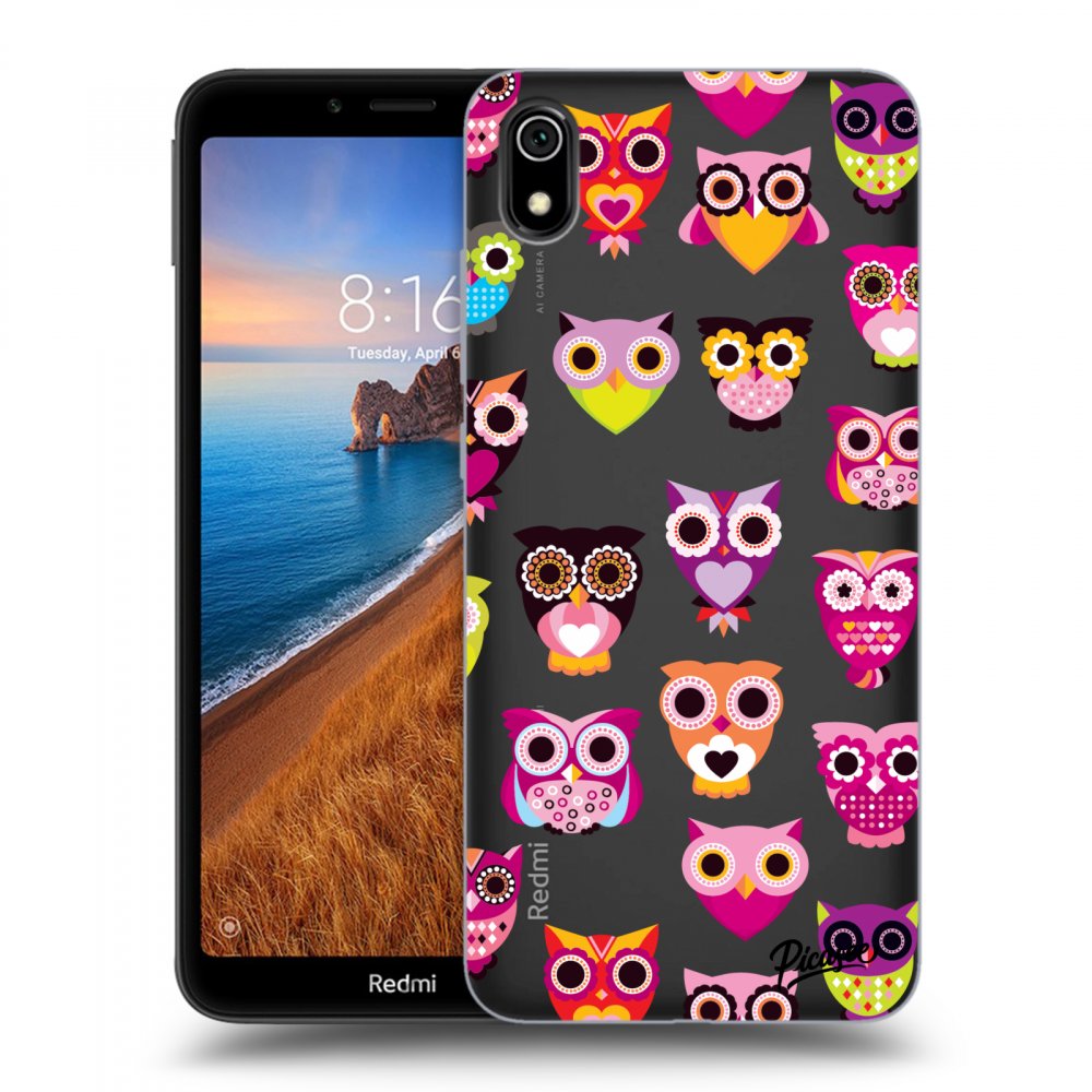 Picasee átlátszó szilikon tok az alábbi mobiltelefonokra Xiaomi Redmi 7A - Owls
