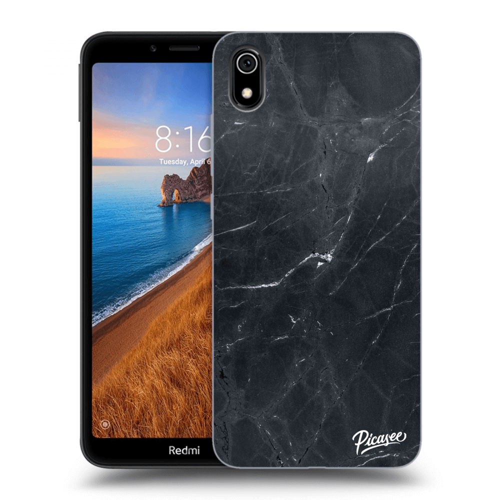 Picasee fekete szilikon tok az alábbi mobiltelefonokra Xiaomi Redmi 7A - Black marble