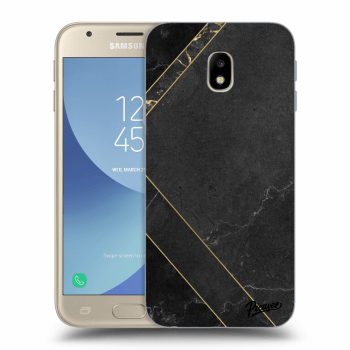 Picasee átlátszó szilikon tok az alábbi mobiltelefonokra Samsung Galaxy J3 2017 J330F - Black tile
