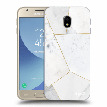 Picasee átlátszó szilikon tok az alábbi mobiltelefonokra Samsung Galaxy J3 2017 J330F - White tile