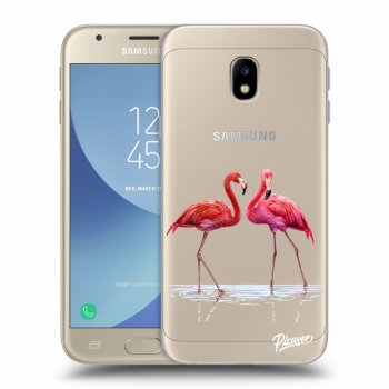 Picasee átlátszó szilikon tok az alábbi mobiltelefonokra Samsung Galaxy J3 2017 J330F - Flamingos couple