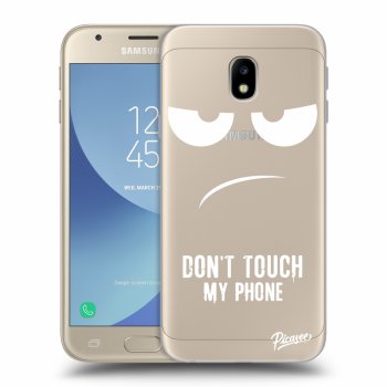 Picasee átlátszó szilikon tok az alábbi mobiltelefonokra Samsung Galaxy J3 2017 J330F - Don't Touch My Phone