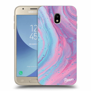 Picasee átlátszó szilikon tok az alábbi mobiltelefonokra Samsung Galaxy J3 2017 J330F - Pink liquid