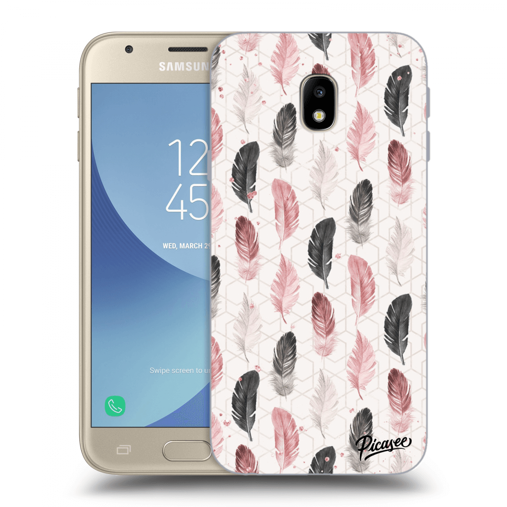 Picasee átlátszó szilikon tok az alábbi mobiltelefonokra Samsung Galaxy J3 2017 J330F - Feather 2