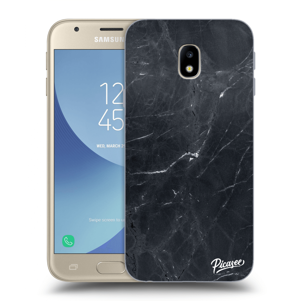 Picasee átlátszó szilikon tok az alábbi mobiltelefonokra Samsung Galaxy J3 2017 J330F - Black marble