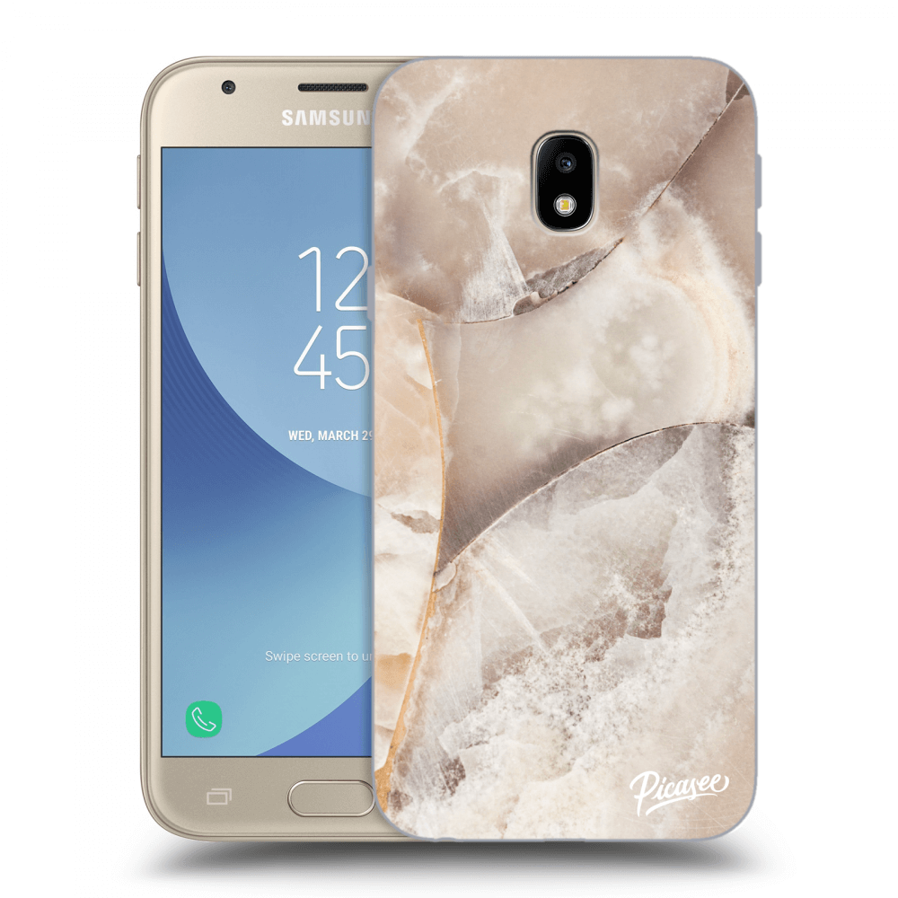 Picasee átlátszó szilikon tok az alábbi mobiltelefonokra Samsung Galaxy J3 2017 J330F - Cream marble