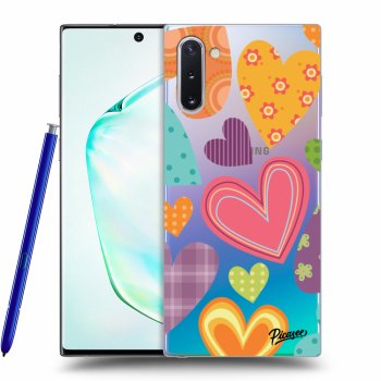 Picasee átlátszó szilikon tok az alábbi mobiltelefonokra Samsung Galaxy Note 10 N970F - Colored heart