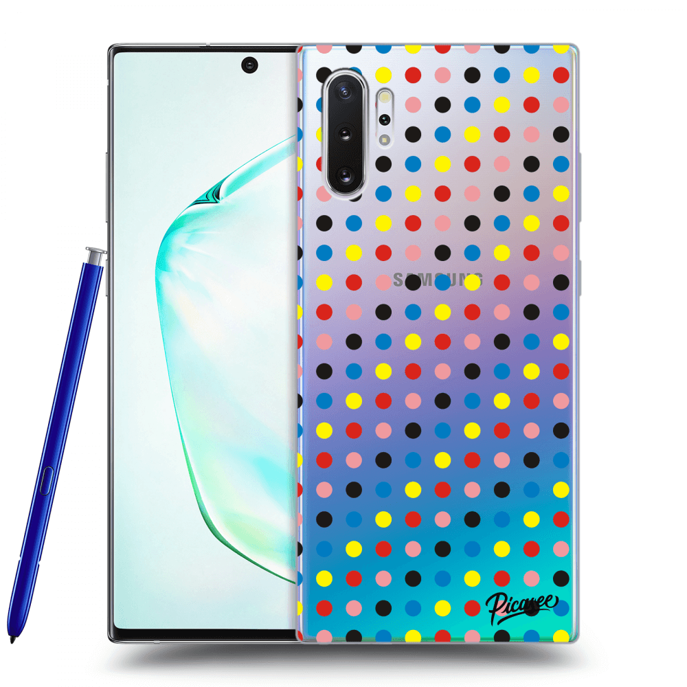 Picasee átlátszó szilikon tok az alábbi mobiltelefonokra Samsung Galaxy Note 10+ N975F - Colorful dots