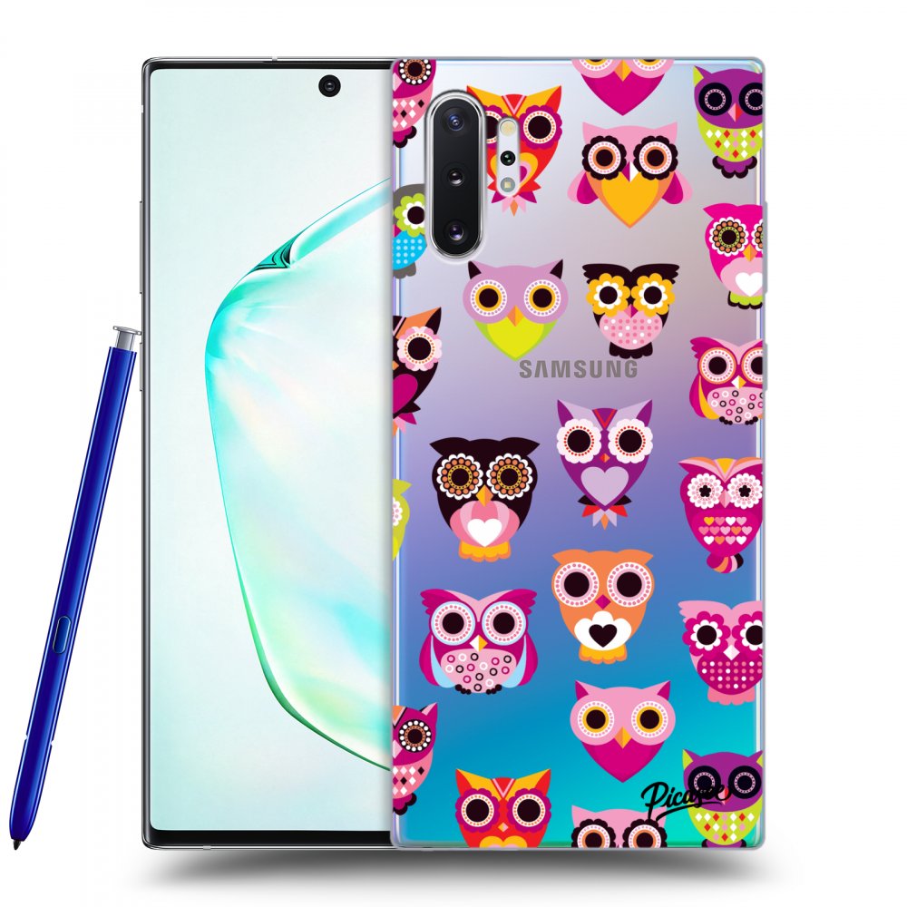 Picasee átlátszó szilikon tok az alábbi mobiltelefonokra Samsung Galaxy Note 10+ N975F - Owls